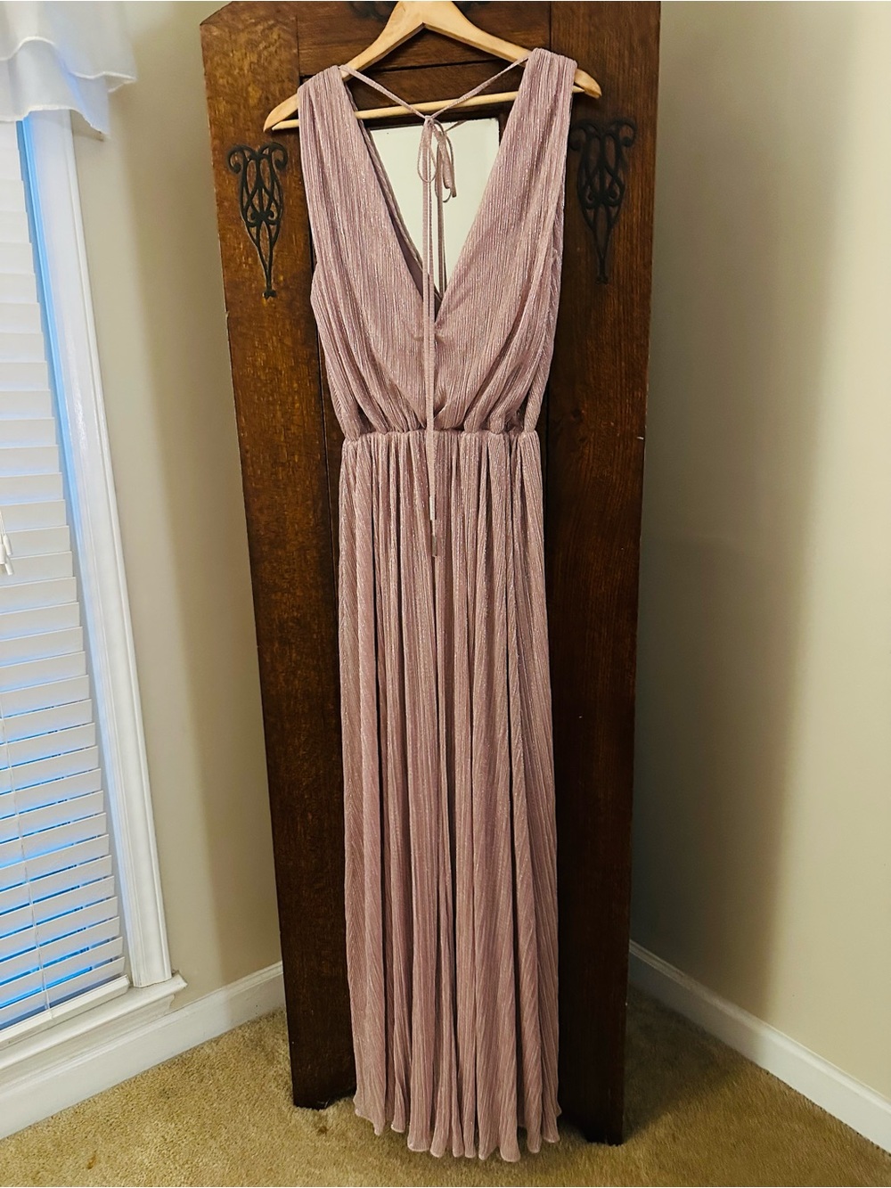 Halston Adler Shimmer Jersey Gown Size 4 Evening Wedding Black Tie Gala - Picture 3 of 12